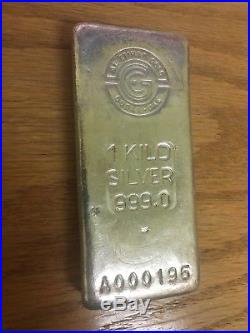UAE 1kg. 999 Silver Bullion Cast Bar