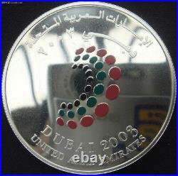 UAE 50 Dirhams 2003 Silver Proof IMF World Bank Meeting in Dubai