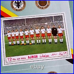 UAE Ajman PROOF Football Germany MNH Air Mail 4 Stamps Quartblock