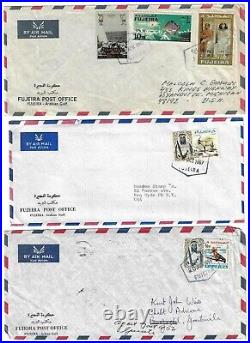 UAE FUJEIRA 1967 THREE OFFICIAL POST OFFICE COVERS ONE With REVISED NEW CURRENCY &