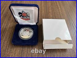 UAE National Day 25th Anniversary Silver 50 Dirhams 1996 PROOF Box COA