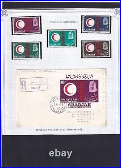 UAE Sharjah Red Cross Red Crescent 1963 Miniature Sheet FDC RRR