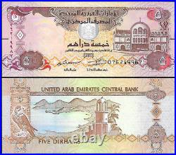 UAE UNITED ARAB EMIRATES 5 10 20 50 100 200 dirhams UNC FULL SET