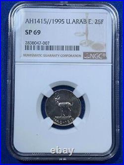 UAE United Arab Emirates 1 5 10 25 Fils 1995-1997 NGC Proof and Specimen