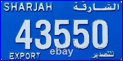 UAE United Arab Emirates Sharjah Export License Licence Number Plate 43550