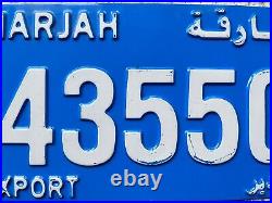 UAE United Arab Emirates Sharjah Export License Licence Number Plate 43550