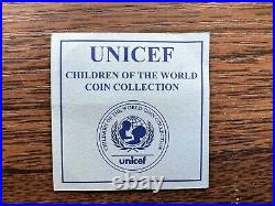 UAE United Arab Emirates UNICEF Children Silver 50 Dirhams 1998 PROOF Box COA