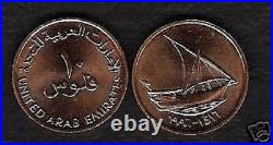 UNITED ARAB EMIRATES 10 FILS KM-3.2 1996 x 50 Pcs Lot DHOW UNC COIN ARAB GULF