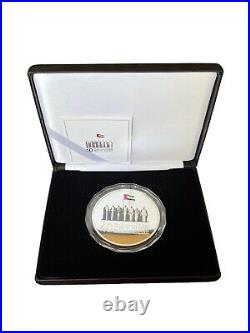 UNITED ARAB EMIRATES 40th NATIONAL DAY 100 DIRHAM COMMEMORATIVE COIN SILVER