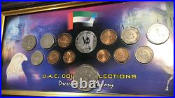 Uae All Coins Frame Including 5 Dirhams 1981 Ah1401