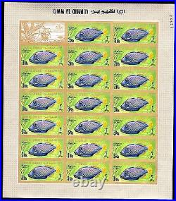 Uae Umm Al Qiwain 1967 Fish Of The Gulf Imperf 9 Full Sheets Of The Air Mails