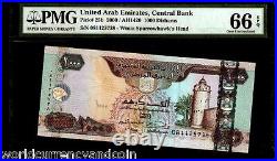 United Arab Emirates 1000 1,000 Dirhams P25 2000 Sparow Pmg66 Unc Uae Money Note