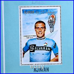 United Arab Emirates 1969 UNCUTED PROOF Ajman Cycling Sport 4 Stamps Sheet