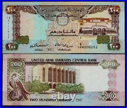 United Arab Emirates 200 DIRHAM P-16 1989 Rare Date Emirati UNC Money BANK NOTE