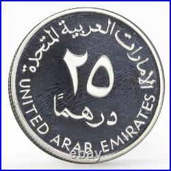 United Arab Emirates 25 dirhams 35 Years of Dubai National Bank silver coin 1998