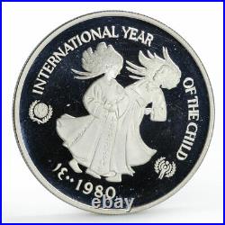 United Arab Emirates 50 dirhams International Year of Child silver coin 1980