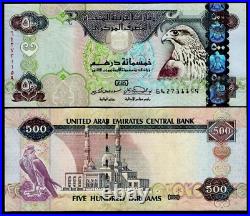 United Arab Emirates 500 DIRHAMS P-32 2008 UAE Oryx Sparrow UNC Money Rare NOTE