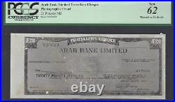 United Arab Emirates Arab Bank Limited Cheque 20 Pounds Photographic Proof UNC