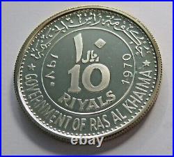 United Arab Emirates, Ras AL Khaima, Silver 10 Riyals 1970, KM 31, Eisenhower
