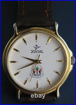 United Arab Emirates Sharjah Dubai Jovial Men Swiss Watch Gold Plated No 1117G