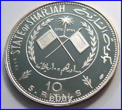 United Arab Emirates, Sharjah, Silver 10 Riyals 1970, KM 5, Bolivar