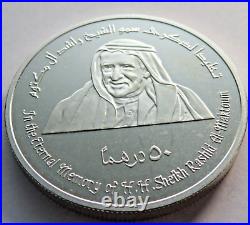 United Arab Emirates Silver 50 Dirhams 2001, KM 48, Dubai Airport