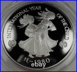 United Arab Emirates UAE 50 Dirhams 1980 Silver Proof YEAR OF THE CHILD