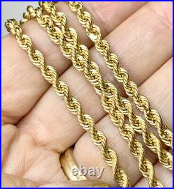 Vintage 18k Gold Rope Chain, 22 Necklace. Fine Gold Jewelry. Over 10 grams