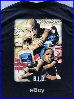 Vintage 2000s Rap tee Tupac Biggie Left Eye Aaliyah size XL