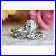 Vintage Style 2.55cts white oval diamond engagement/wedding ring set 14k gold
