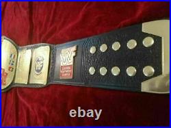 WWF European Championship Wrestling Leather Belt Thick Plated Adult Size