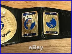 WWF Replica Intercontinental Championship Title Belt Black Leather (2mm plates)
