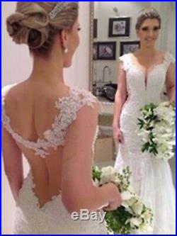 White Ivory Mermaid Wedding Dresses Bridal Gowns Sleeveless Appliques Lace New