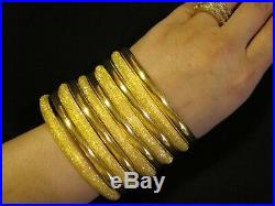 Womens Yellow 21k Solid Gold Bracelet Bangle Metal Wt. 11 Grams 10 bangles